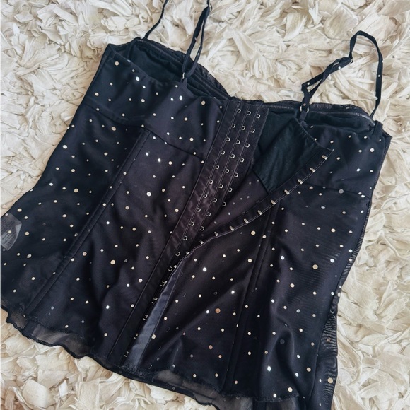 NWOT Princess Polly Mesh Sparkly Corset Top - Picture 8 of 11